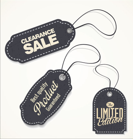 Vintage Style Promotional sale labels collectionのイラスト素材