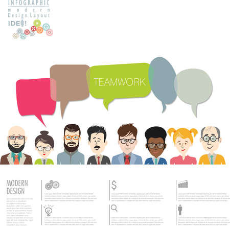 Teamwork infographic modern design templateのイラスト素材