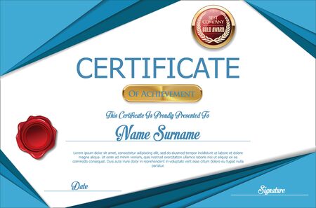 Certificate  templateのイラスト素材