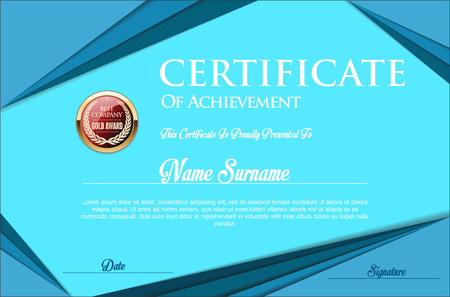 Certificate, Diploma of completionのイラスト素材