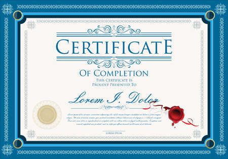 Certificate, Diploma of completionのイラスト素材
