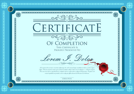 Certificate, Diploma of completionのイラスト素材