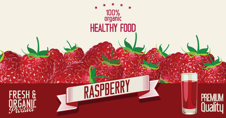 Raspberry retro vintage backgroundのイラスト素材