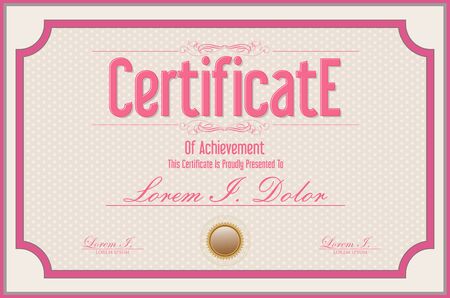 certificate or diploma retro vintage templateのイラスト素材