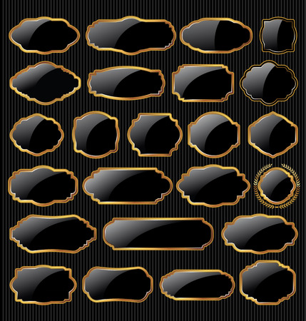 Blank golden vintage frame collectionのイラスト素材