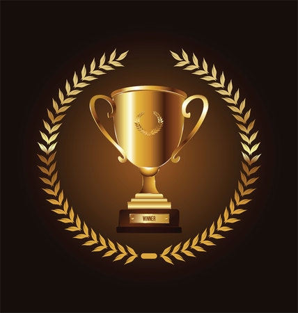 Gold trophy vector illustrationのイラスト素材