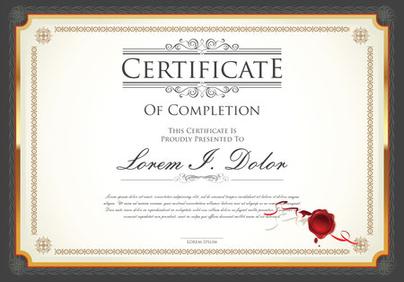 Certificate or diploma templateのイラスト素材