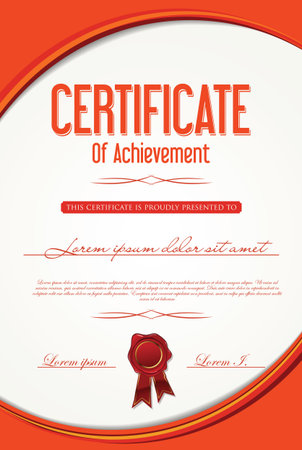 Certificate of achievement retro templateのイラスト素材