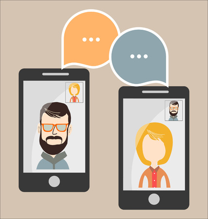 Modern vector illustration of online chatのイラスト素材