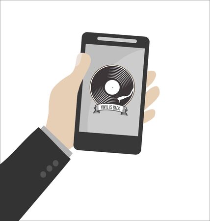 Retro vinyl design messageのイラスト素材