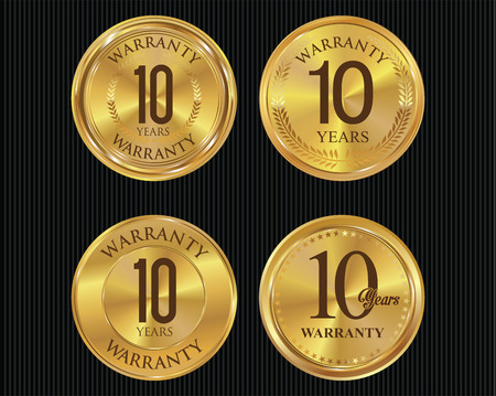 10 years warranty golden labels collectionのイラスト素材