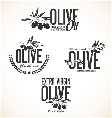 Collections of olive oil labelsのイラスト素材