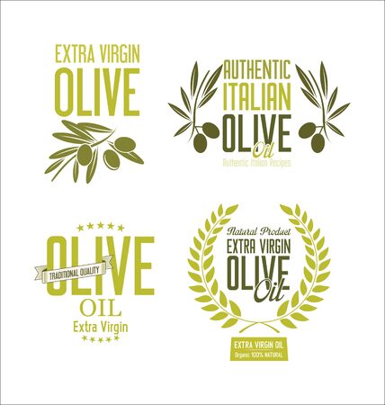 Collections of olive oil labelsのイラスト素材