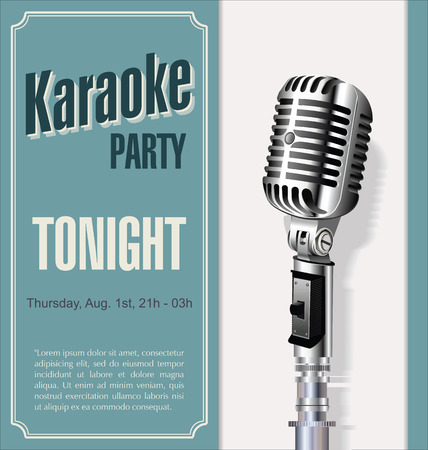 Retro vintage microphone design backgroundのイラスト素材