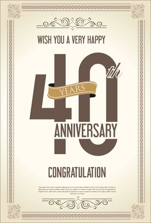 Anniversary retro vintage backgroundのイラスト素材