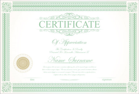 Retro vintage certificate or diploma templateのイラスト素材