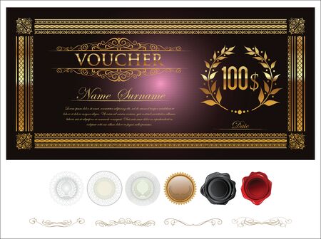 Gift certificate retro vintage templateのイラスト素材