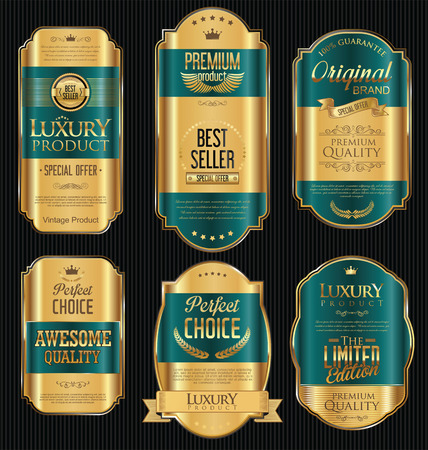 Golden sale labels retro vintage design collectionのイラスト素材