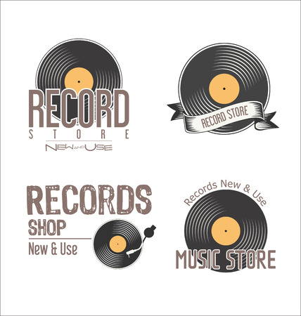 Record shop retro vintage backgroundのイラスト素材