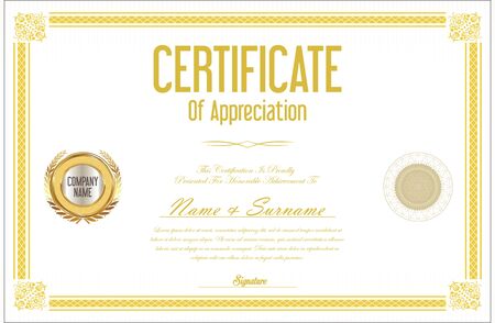Certificate template retro designのイラスト素材