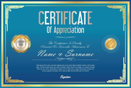 Certificate retro design templateのイラスト素材