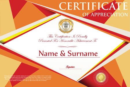 Certificate retro design templateのイラスト素材