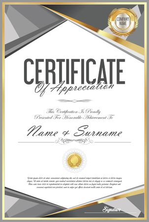 Certificate retro design templateのイラスト素材