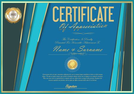 Certificate retro design templateのイラスト素材