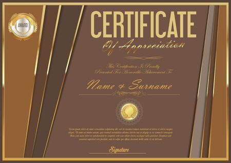 Certificate retro design templateのイラスト素材