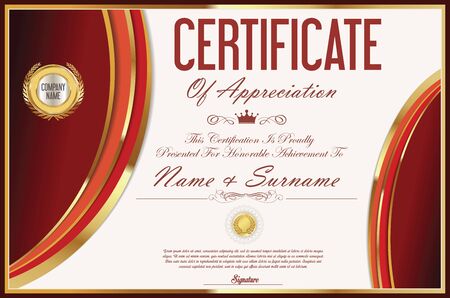 Certificate retro design templateのイラスト素材