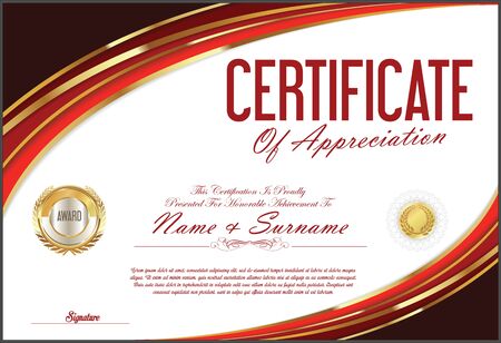 Certificate template retro designのイラスト素材