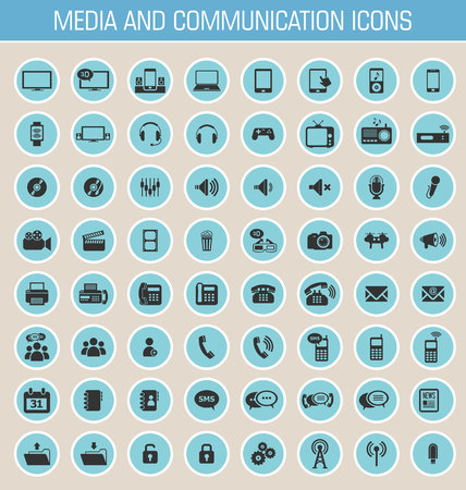 Media and communication icon setのイラスト素材