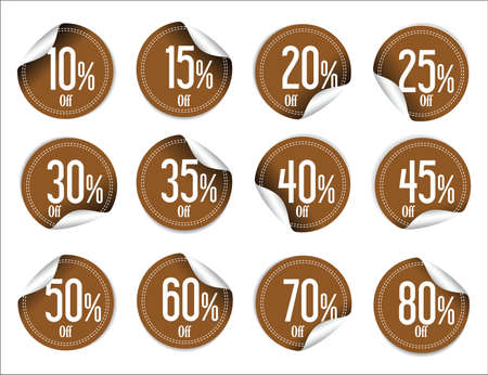 Paper sale stickers collectionのイラスト素材