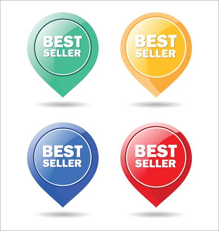 Stickers for best seller colorful modern designのイラスト素材