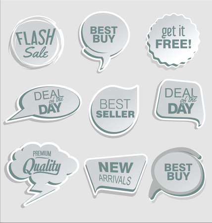 Promo sale stickers and tags collection modern designのイラスト素材