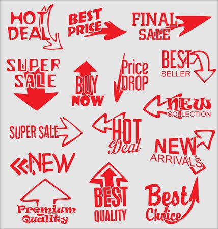 Sale stickers modern design collectionのイラスト素材