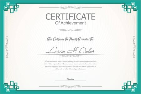 Certificate or diploma retro designのイラスト素材