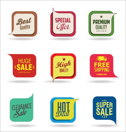 Modern tag and stickers collection.のイラスト素材