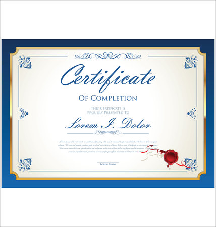 Certificate or diploma retro template illustrationのイラスト素材