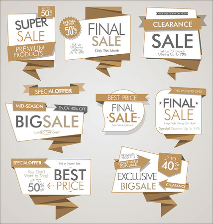 Modern sale banners and labels modern collectionのイラスト素材