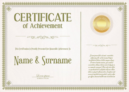 elegant certificate or diploma retro vintageのイラスト素材