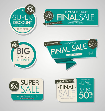 Modern sale banners and labels collectionのイラスト素材