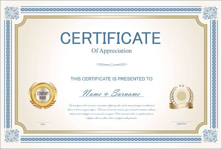 Certificate or diploma retro vintage templateのイラスト素材