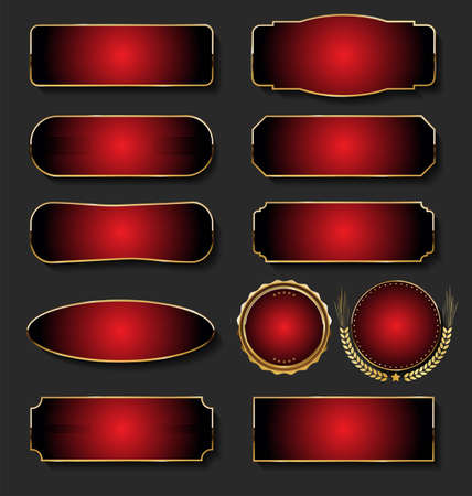 Luxury premium golden badges and labelsのイラスト素材