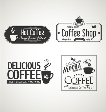 retro vintage coffee design collectionのイラスト素材