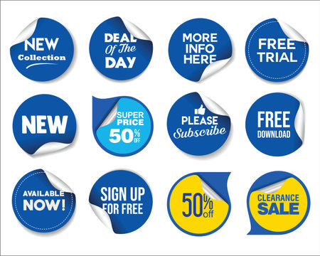 Collection of modern sale stickers and tagsのイラスト素材