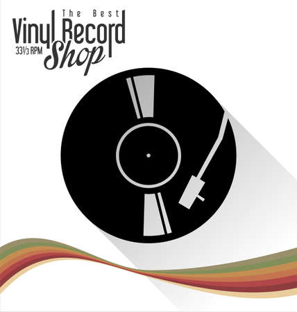 Gramophone vinyl LP record illustration backgroundのイラスト素材