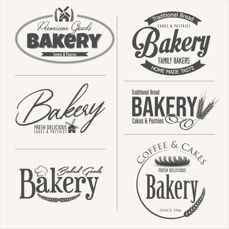 Bakery badges or labels retro design vector illustrationのイラスト素材