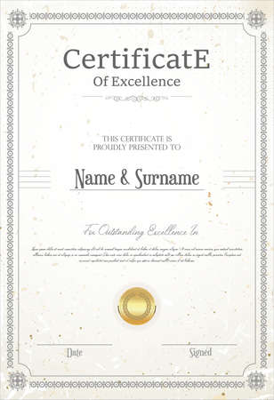 Certificate or diploma retro vintage design vector illustrationのイラスト素材