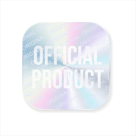 Hologram sticker or label with holographic texture official productのイラスト素材